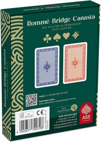 Actual product image Cartamundi Romme/Canasta/Bridge 2x55 cards in card box (German)