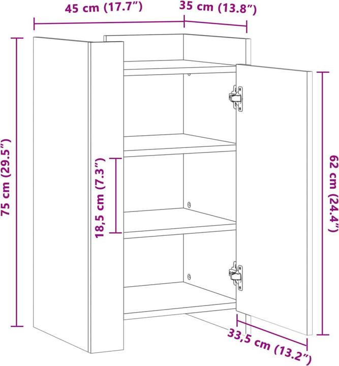 Produktbild VidaXL Sideboard (45 x 35 x 75 cm)