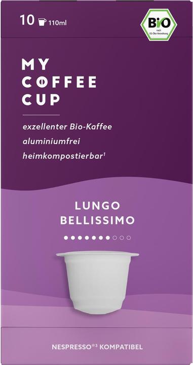 Image du produit My-Cups Capsules de café bio Lungo Bellissimo 10 pièces (10 x Port.)