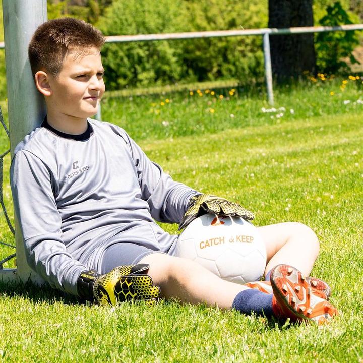 Produktbild Catch & Keep Fussballhandschuhe Kralle Junior Pro 3.0 Gr. 6 Gelb Torwart Keeper Goalie Handschuhe (6)