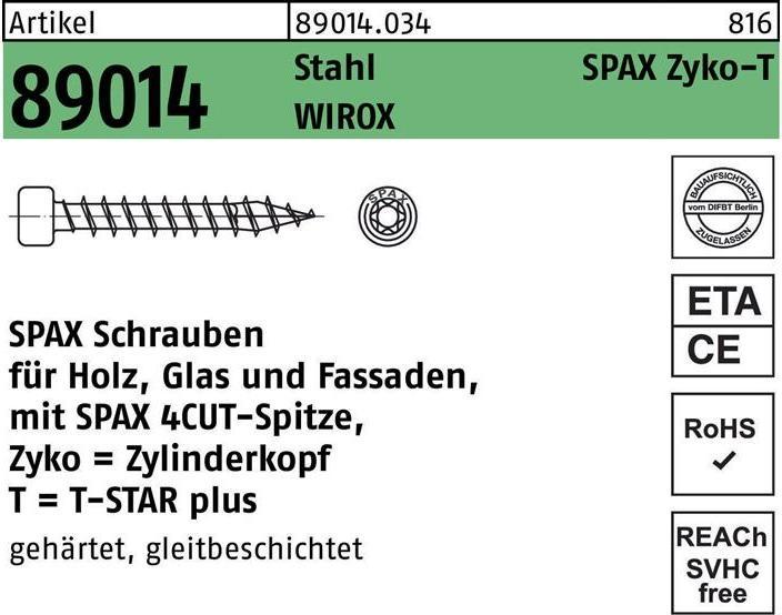 Produktbild Spax Zylinderkopfschrauben (50 Schrauben pro Stück)