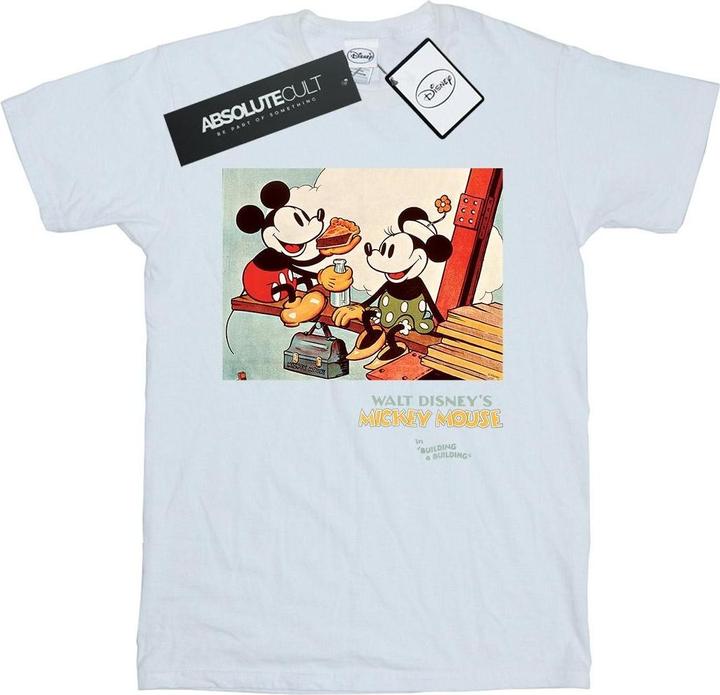 Actual product image Disney Womens/Ladies Mickey Mouse Building A Building Cotton Boyfriend T-Shirt (3XL)