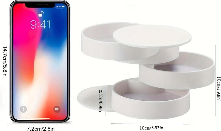 Actual product image Only-Bags.Store Stylish, rotating, multi-layer desk organiser with lid - perfect for the