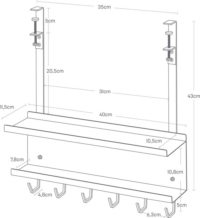 Actual product image Yamazaki Untertisch-Kabel-/Router-Organizer SMART