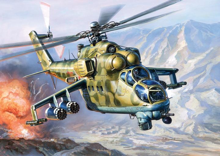Actual product image Zvezda 500787403-1:144 MIL-24 UP Russian Attack Helicopter