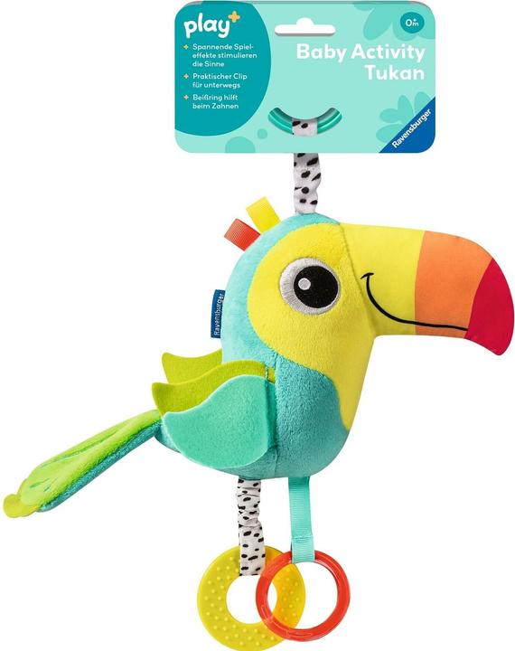 Immagine prodotto Ravensburger 12034048 Play+ Baby activity toucan - giocattolo da 0 mesi, giocattolo per carrozzina