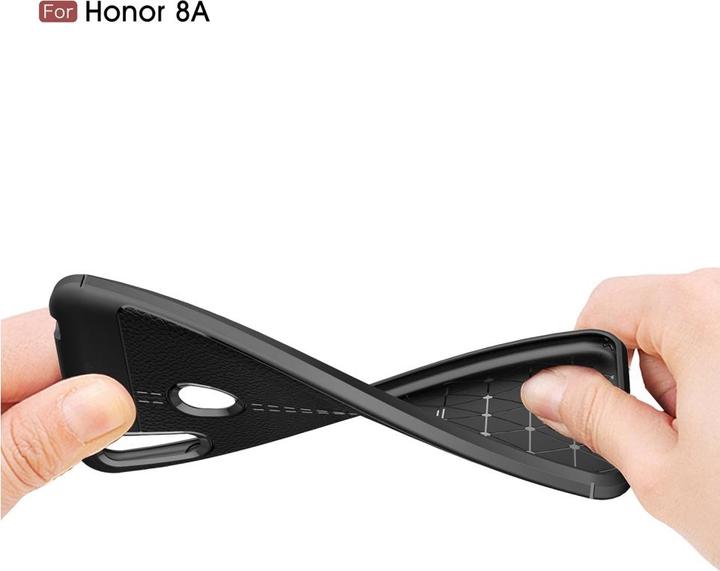 Actual product image Screenguard Honor 8A Case Leather Design TPU Cover (Fee 8A)