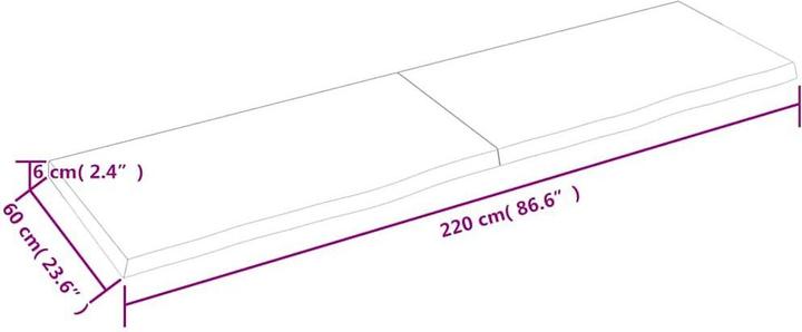Produktbild VidaXL Oak Nature (220 x 60 x 6 cm)