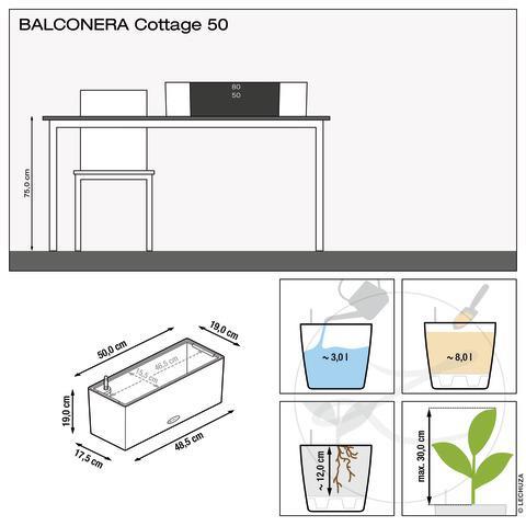 Immagine prodotto Lechuza Fioriera Balconera Cottage 50 (19 cm)