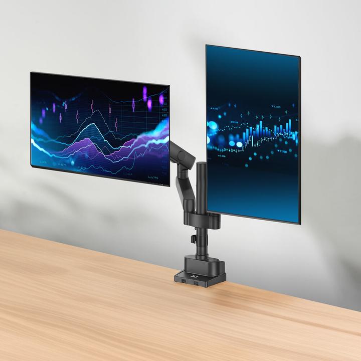 Produktbild Dual monitor arm office solid pro, with mechanical spring (Tisch, 35")
