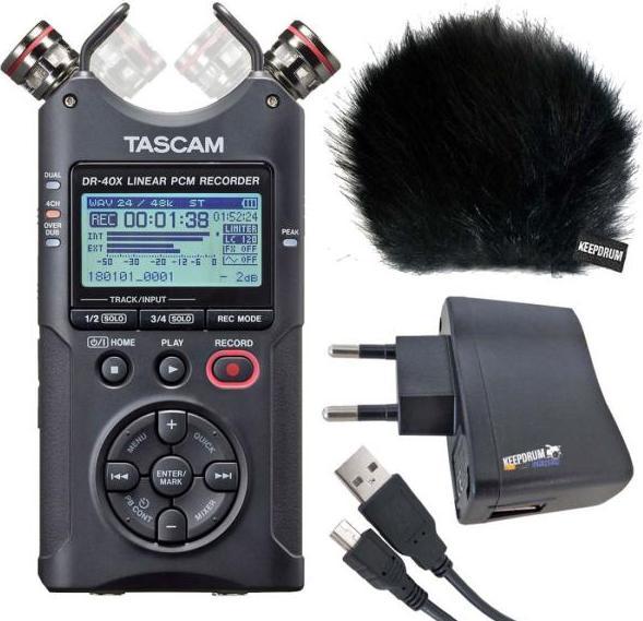 Tascam DR-40X Audio-Recorder mit Zubehör-Set (Handheld)