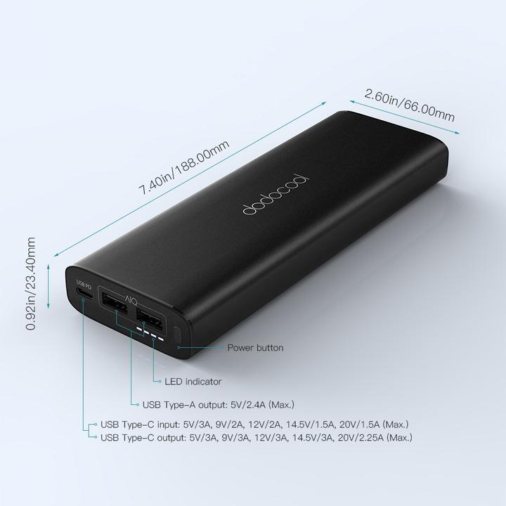 Actual product image Dodocool Dp13 (20100 mAh, 45 W, 74.37 Wh)