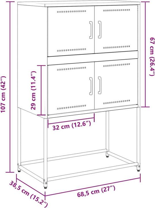 Image du produit VidaXL Buffet (68.5 x 38.5 x 107 cm)