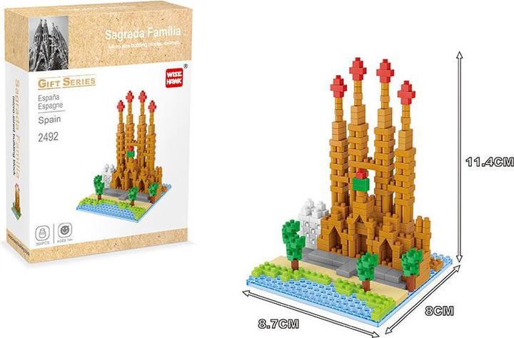 Actual product image Tinisu Sagrada Família Barcelona landmark model LNO Micro-Bricks building blocks