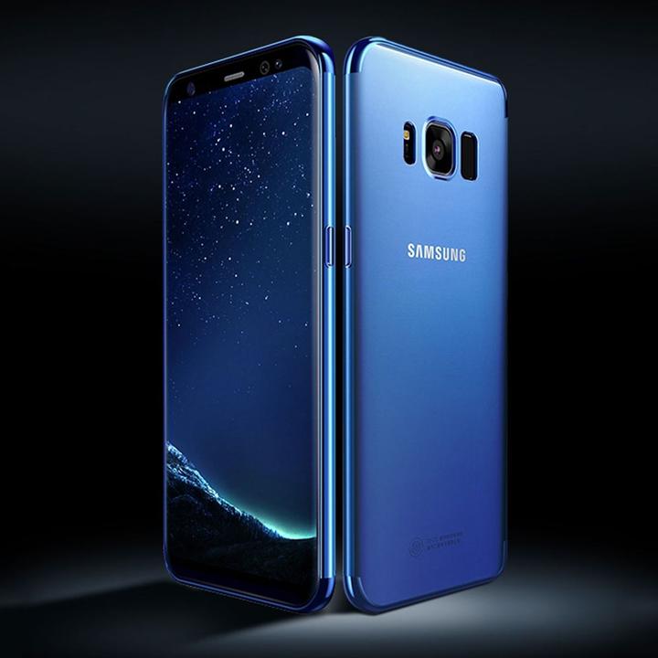 Actual product image König Design Mobile Cover Protective Case for Samsung Galaxy S8 Transparent Blue New (Samsung Galaxy S8+)