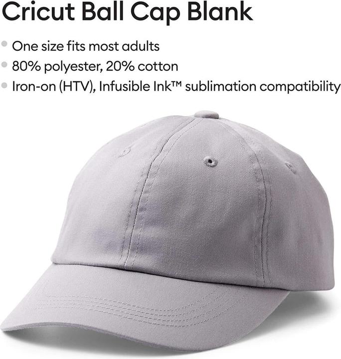 Immagine prodotto Cricut Cappellino da baseball Inchiostro Infusibile 3 pezzi, Grigio