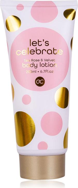 Accentra Bodylotion LET'S CELEBRATE in Tube, 200ml, Duft: Tea Rose & Velvet, Farbe: rosa/weiss/gold, VE 6/24 (Körpercreme, Körperlotion, 200 ml)