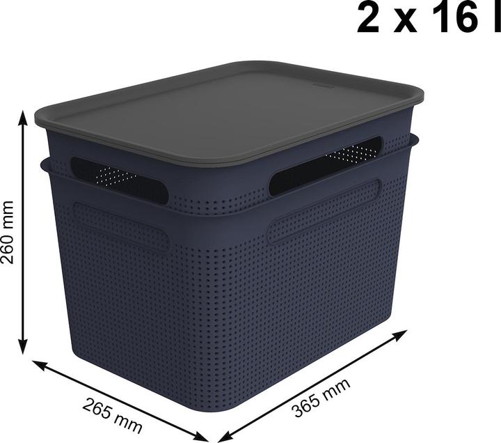 Immagine prodotto Rotho 2er Set Boxen mit 2 Deckel 16 l BRISEN (16 l)
