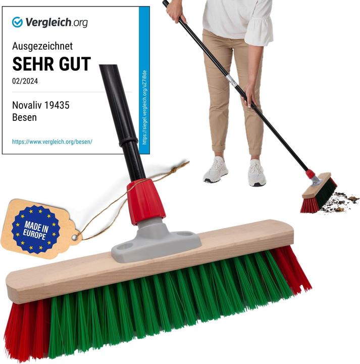 Image du produit Novaliv Balayette Balayette avec manche télescopique Balayette de rue avec manche Balayette de jardin (1 pcs)