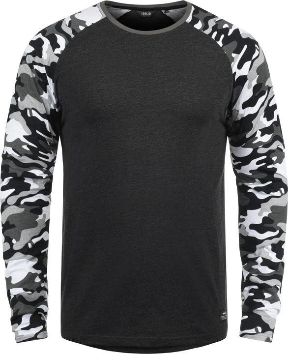 Actual product image Solid Cajus Men's Camouflage Long Sleeve T-Shirt Top With Crew Neck Made Of 100% Cotton With Pattern (M)