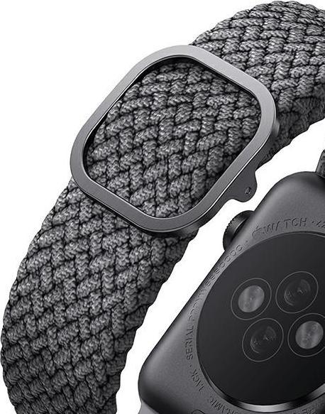 Actual product image Uniq Aspen Bracelet Tresse Apple Watch 44 42mm Gris Granite (Plastic)