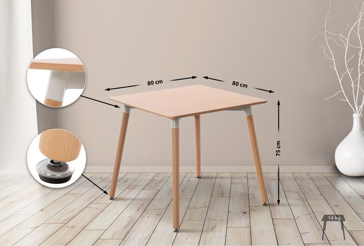 Image du produit CLP Table Viborg 80 Natura, natura (80 x 80 x 75 cm)