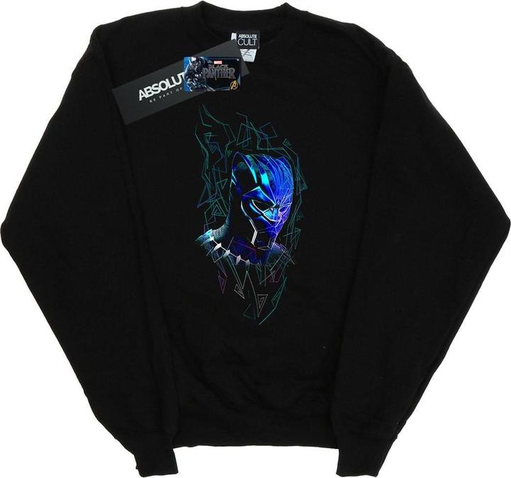 Schwarzer Panther Neon Maske Baumwolle Sweatshirt