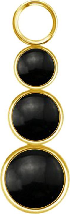 Image du produit Star Piercing Anhänger vergoldet drei schwarze Onyx Steine (sans laiton, Acier chirurgical 316L, Minéral)