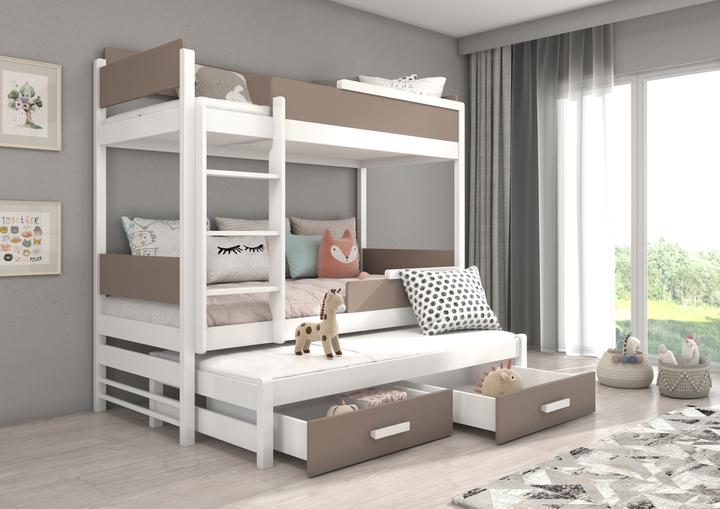 Actual product image ADRK Furniture Bunk Bed Triple QUEEN 200x90 (200cm x 90cm)