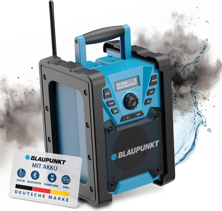 Produktbild Blaupunkt Baustellenradio mit DAB+ und Akku | BSR 300 (DAB+, UKW, Bluetooth)