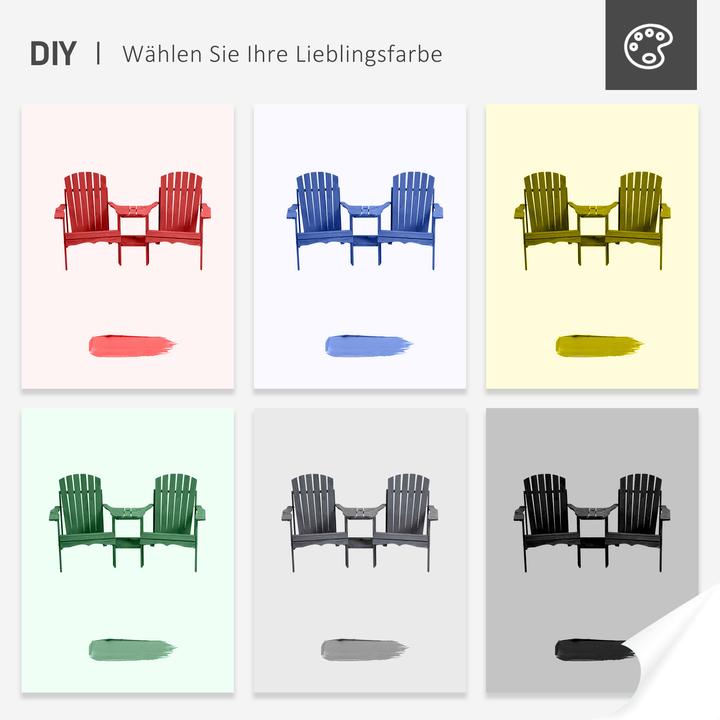 Actual product image Outsunny Garden Bench with Table and Umbrella Hole