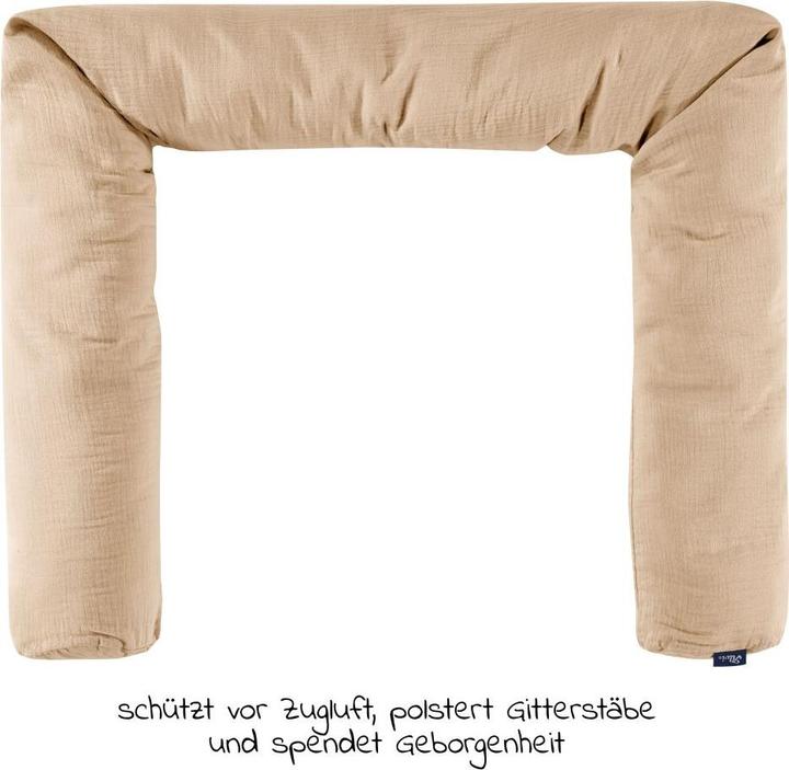 Produktbild Alvi Babynestchen & Bettschlangen Bettschlange / Schlummer-Lounge Musselin 180 cm - Sand-Beige