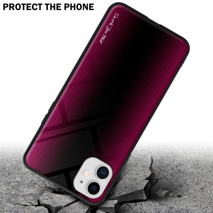 Actual product image Cadorabo TPU Striped Glass Cover (Apple iPhone 11)