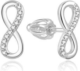 Produktbild Beneto Fine silver earrings with zircons Infinity AGUP2062S