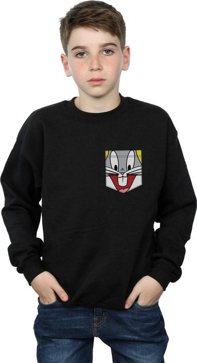 Actual product image Looney Tunes Boys Bugs Bunny Face Faux Pocket Sweatshirt (128)