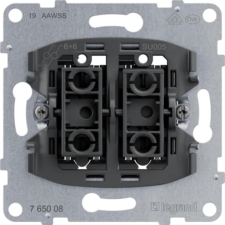 Actual product image Legrand SEANO insert 765008 Double changeover switch 10AX plug-in terminals