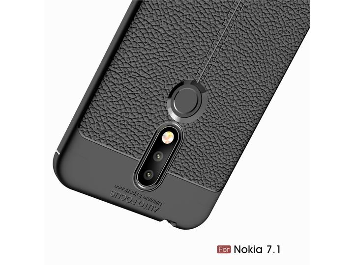 Produktbild Screenguard Nokia 7.1 Hülle Leather Design TPU Cover (Nokia 7.1)
