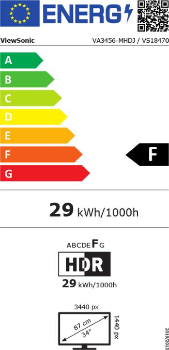 Energie-Label Viewsonic VA3456-MHDJ (3440 x 1440 Pixel, 34")