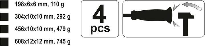 Produktbild Yato 4pcs Gothrough Pry Bar Set (Zusätzliche Polsterung)