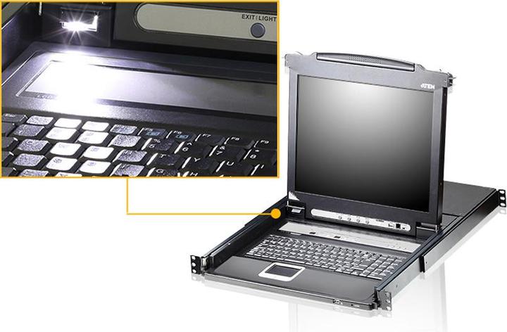Actual product image Aten CL5716IN CH KVM over IP Switch 16-Port 19"-LCD (PS/2-USB VGA) CH-Layout