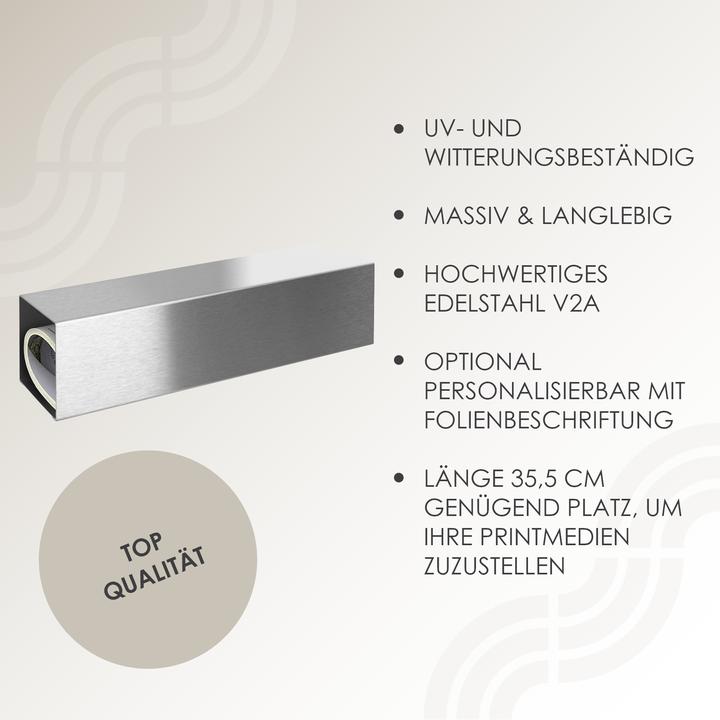 Produktbild Mocavi Zeitungsfach ZF 1 einseitig geschlossen Edelstahl