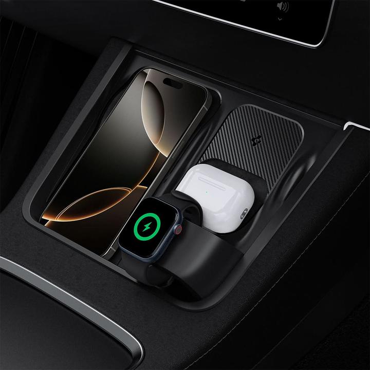 Produktbild Spigen Tesla 3 in 1 Wireless Charging Hub Mount black - Tesla Model Y/3