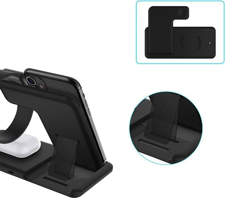 Image du produit Apfelkiste Chargeur Qi Fast Charging Station d'accueil Apple Watch / Smartphone / AirPods 15W - 4in1 (15 W)