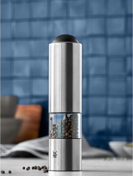 Produktbild WMF Elektrische Mühle 21cm Salz und Pfeffermühle Keramikmahlwerk LED-Leuchte (Pfeffer, Salz, Chili)