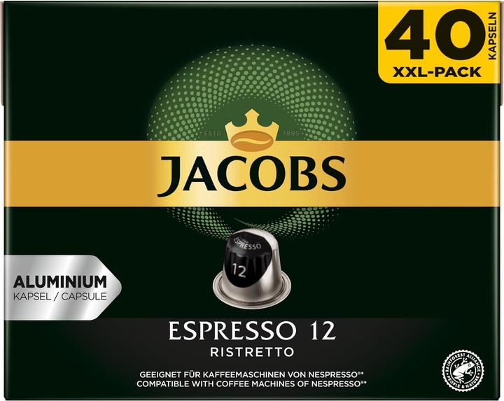 Actual product image Jacobs Coffee Capsules Espresso 12 Ristretto 40 Capsules (40 x Port.)