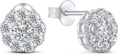 Produktbild Brilio Silver - Impressive silver earrings with zircons Flowers EA331W