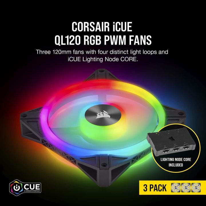 Produktbild Corsair iCUE QL120 RGB (120 mm, 3 x)