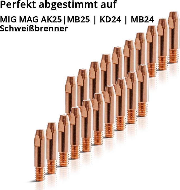 Produktbild Stahlwerk Stromdüsen für Aluminium AK25 MB25 MIG MAG Kontaktdüsen M6x28 1,0 mm