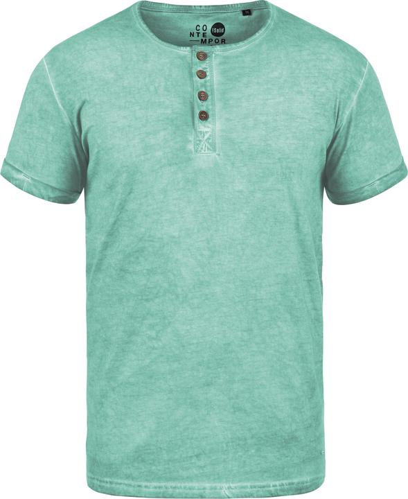 Immagine prodotto Solid Tihn T-Shirt A Maniche Corte Maglietta Da Uomo Con Collo Grandad In Cotone 100% (XL)