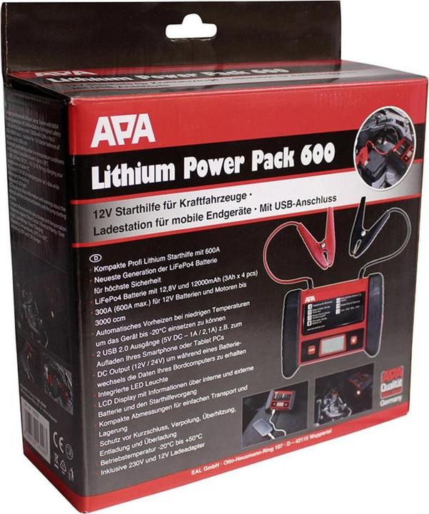 Actual product image APA Power Pack (600 A, 12000 mAh)